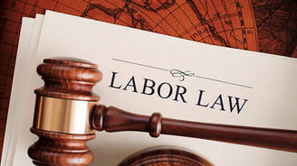 Labour law document with gavel